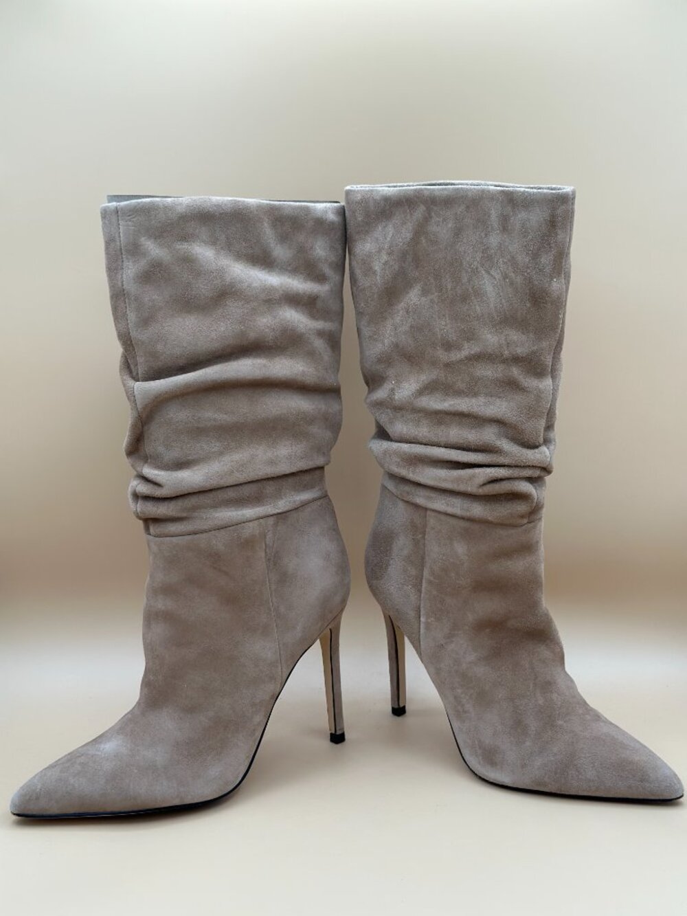 Marc Fisher LTD Romy Slouch Suede Mid-Calf Boots Taupe Size 7 - Picture 3 of 5